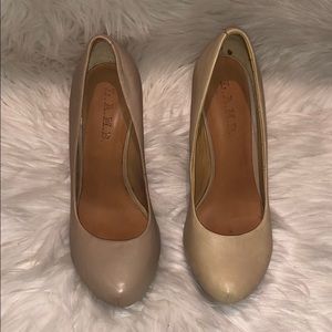 Lamb cream leather heels